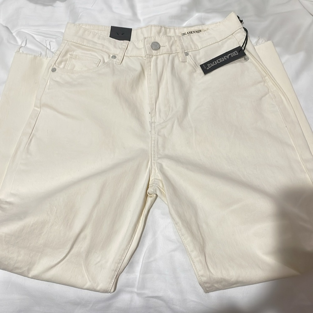 NWT Blank NYC The Baxter ribcage straight leg cream jeans in size 28 - Picture 4 of 10